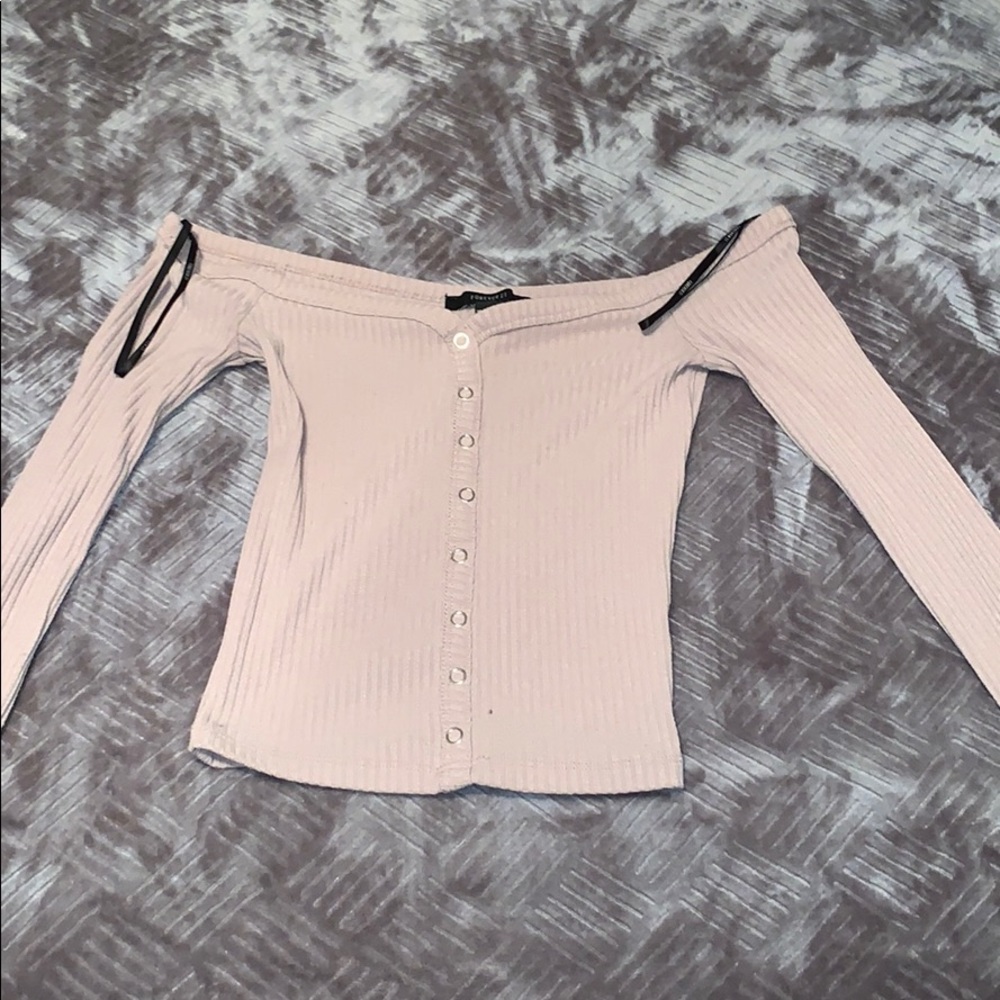 Forever 21 cropped off the shoulder shirt